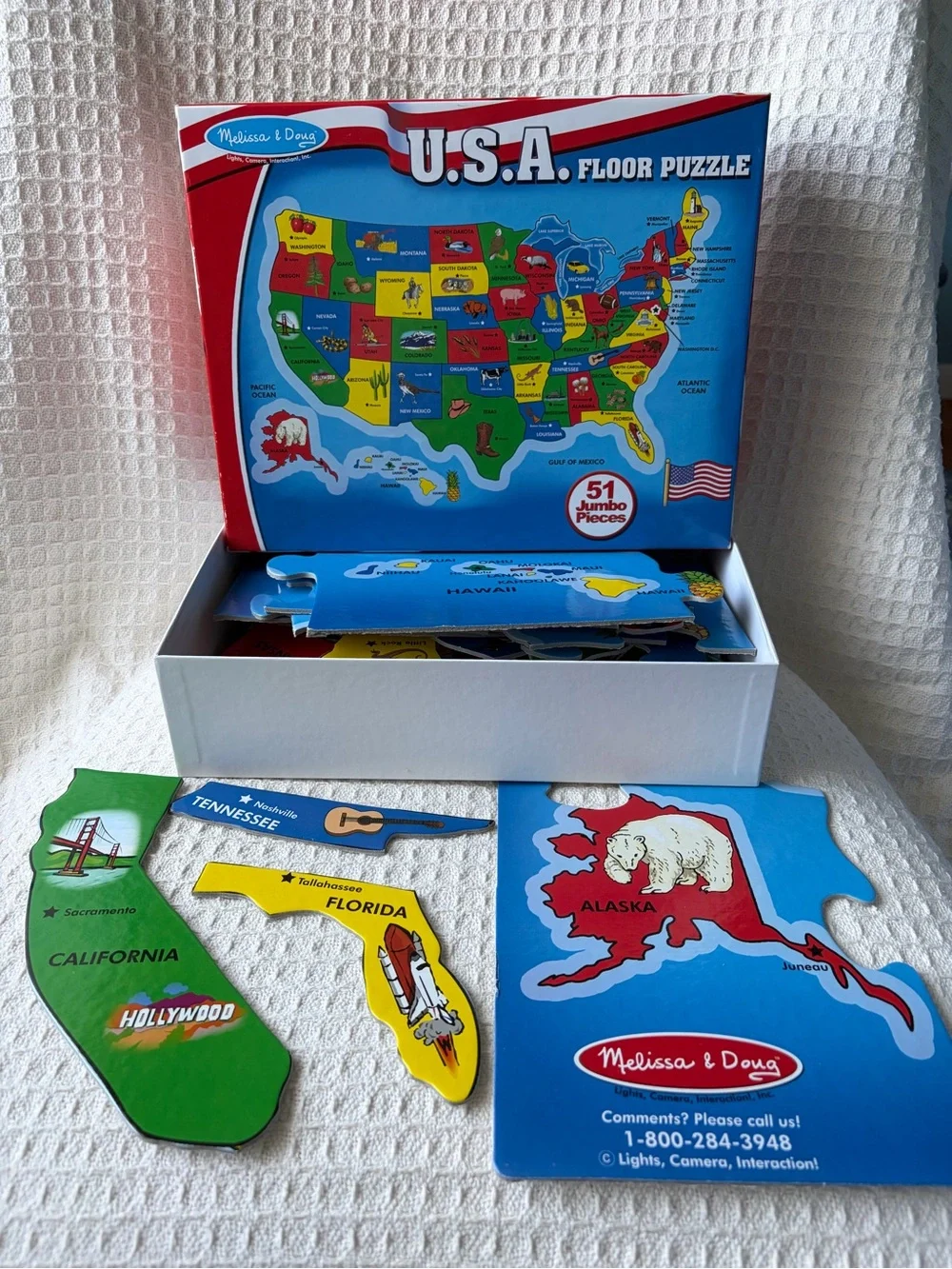 Melissa & Doug U.S.A. Floor Puzzle 51 Pieces 2’ X 3’ Excellent Used Condition